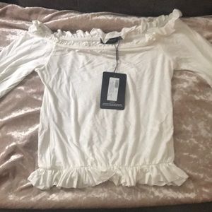 Long-sleeved cream Bardot top never worn